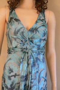 NEW BCBG FULL LENGTH CROSSED BACK FLORAL WOVEN DRESS 6