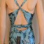 NEW BCBG FULL LENGTH CROSSED BACK FLORAL WOVEN DRESS 6
