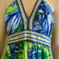 $378 NWT BCBG LARKSPUR BLUE SILK HALTER LONG DRESS GOWN