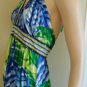 $378 NWT BCBG LARKSPUR BLUE SILK HALTER LONG DRESS GOWN