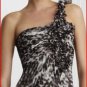 BCBGMAXAZRIA ONE SHOULDER SILK FLOWER APPLIQUE DRESS 12