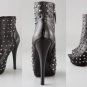 NEW ROCK & REPUBLIC GABRIEL STUDDED PEEP TOE LEATHER BOOTIE 5