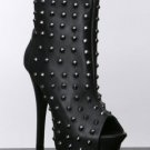 NEW ROCK & REPUBLIC GABRIEL STUDDED PEEP TOE LEATHER BOOTIE 5
