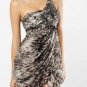 BCBG MAXAZRIA ONE SHOULDER SILK FLOWER APPLIQUE DRESS 4