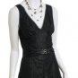 $915 BCBG BLACK ALLOVER LACE TIERED NIGHT GOWN DRESS 8