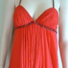 NWT BCBG MAXAZRIA TRUE RED WITH JEWEL APPLIQUE CHIFFON DRESS 2