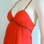 NWT BCBG MAXAZRIA TRUE RED WITH JEWEL APPLIQUE CHIFFON DRESS 2