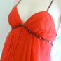 NWT BCBG MAXAZRIA TRUE RED WITH JEWEL APPLIQUE CHIFFON DRESS 2