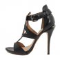 NEW L.A.M.B. BLACK LEATHER QUIANA OPEN TOE PUMP SHOE 7
