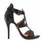 NEW L.A.M.B. BLACK LEATHER QUIANA OPEN TOE PUMP SHOE 7