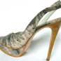 NEW 100% LEATHER CHIC GREY LEATHER STILETTO PUMP SHOE 7
