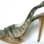 NEW 100% LEATHER CHIC GREY LEATHER STILETTO PUMP SHOE 7