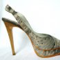 NEW 100% LEATHER CHIC GREY LEATHER STILETTO PUMP SHOE 7