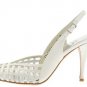 STUART WEITZMAN MAPSLING WHITE SATIN BRIDAL SHOE 8.5
