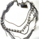 NEW BCBG MAXAZRIA HEMATIT MULTIPLE CHAIN LINK NECKLACE