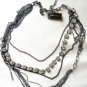 NEW BCBG MAXAZRIA HEMATIT MULTIPLE CHAIN LINK NECKLACE