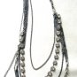 NEW BCBG MAXAZRIA HEMATIT MULTIPLE CHAIN LINK NECKLACE