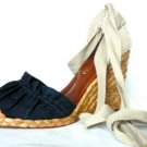 NEW CANVAS BLUE BCBG MAX AZRIA VISNAL WEDGE SHOES 8