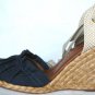 NEW CANVAS BLUE BCBG MAX AZRIA VISNAL WEDGE SHOES 8
