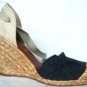NEW CANVAS BLUE BCBG MAX AZRIA VISNAL WEDGE SHOES 8