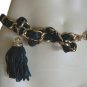 NEW BCBGMAX AZRIA GOLD METAL FRINGE DETAILS BELT