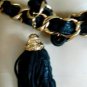 NEW BCBGMAX AZRIA GOLD METAL FRINGE DETAILS BELT