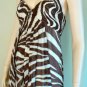 NEW BCBG TIGER STRIPED COCOA SILK HALTER GOWN DRESS 2