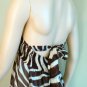 NEW BCBG TIGER STRIPED COCOA SILK HALTER GOWN DRESS 2
