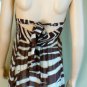 NEW BCBG TIGER STRIPED COCOA SILK HALTER GOWN DRESS 2