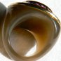NEW BCBG MAXAZRIA PURPLE RHINESTONE PEARL OVAL PLASTIC PAVE RING SZ 6