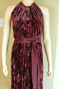 BCBG MAXAZRIA CROSSBACK 2STRAP ASYMMETRIC WINE DRESS M