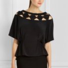 NEW BCBG MAXAZRIA BLACK SILK CAREER TOP BLOUSE XXS