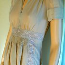 NEW BCBG MAXAZRIA CREAM LACE / SILK PANEL TOP Sz XS, S