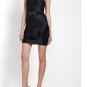 NWT BCBG MAXAZRIA ELIOT STRAPLESS SATIN FRINGE BLACK COCKTAIL DRESS  6