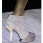 NEW BCBG MAX AZRIA RUNWAY GREY LEATHER DIVA PLATFORM BOOTS SHOES 9