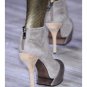NEW BCBG MAX AZRIA RUNWAY GREY LEATHER DIVA PLATFORM BOOTS SHOES 9