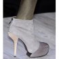NEW BCBG MAX AZRIA RUNWAY GREY LEATHER DIVA PLATFORM BOOTS SHOES 9