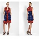 NWT BCBG MAXAZRIA ISLA SHIBORI PRINT RED PERSIAN WRAP SILK DRESS