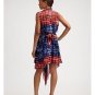 NWT BCBG MAXAZRIA ISLA SHIBORI PRINT RED PERSIAN WRAP SILK DRESS
