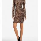 NWT BCBG MAXAZRIA SHEENA LONG SLEEVED LEOPARD FORMFITTING PRINT DRESS M