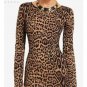 NWT BCBG MAXAZRIA SHEENA LONG SLEEVED LEOPARD FORMFITTING PRINT DRESS M