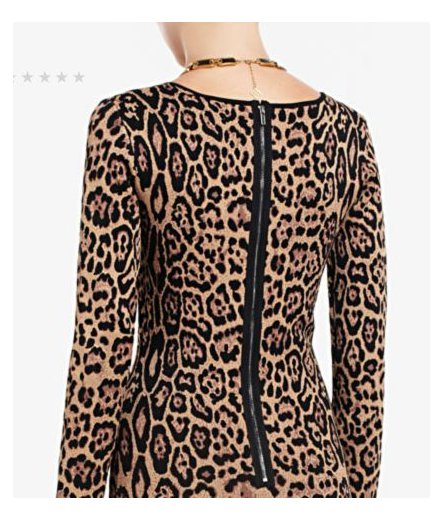 NWT BCBG MAXAZRIA SHEENA LONG SLEEVED LEOPARD FORMFITTING PRINT DRESS M