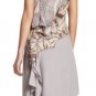 NWT BCBG MAX AZRIA RUNWAY BLUSH COMBO PRINTED SILK ASYMMETRICAL DRAPED DRESS
