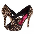 New Betsey Johnson  Animal Print Satin 'Walter' Pump
