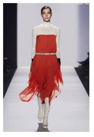 NWT BCBG MAXAZRIA RUNWAY TABATHA FLAME RED SILK STRAPLESS DRESS