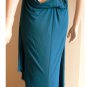 NWT BCBG MAX AZRIA RUNWAY FULL LENGTH OPEN BACK DARK TEAL DRAPED DRESS XS