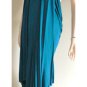 NWT BCBG MAX AZRIA RUNWAY FULL LENGTH OPEN BACK DARK TEAL DRAPED DRESS XS