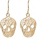 BRAND NEW HANDMADE IOSSELLIANI FILIGREE SKULL SILVER/ GOLD PLATED EARRINGS