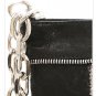 J DAUPHINS 'PEOPLE ARE STRANGE' BLACK NAPA LEATHER SILVER CLUTCH HANDBAG