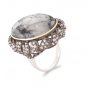 NEW BCBG MAX AZRIA HEMATITE RHINESTONE PAVE RING 5